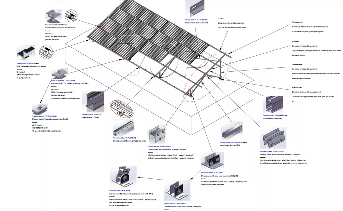 Aluminum Ground Solar Mounting System